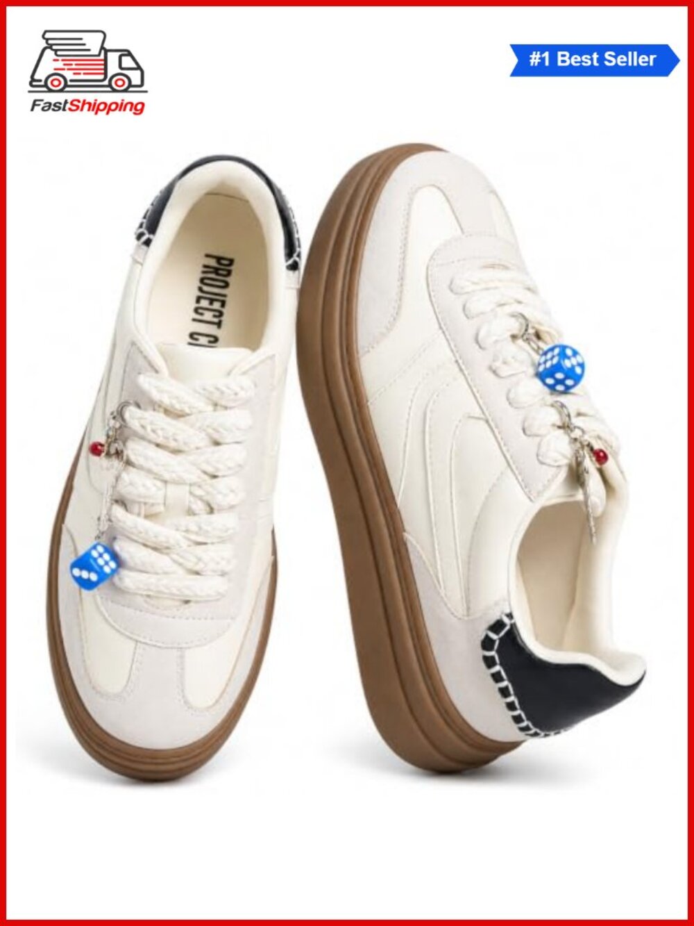 Platform Sneakers Lace-Up Memory Foam Women's Fashion Sneakers